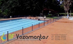 Vazamento na piscina em clube esportivo